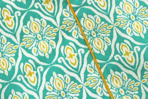 Image of AURAVE Cotton 144 TC Printed Bolster Cover with Drawstring Closure, Set of 2, Soft Breathable Durable Machine Washable for Sofa Bed & Home Decor, 15 inchx30 inch, Aqua | Cover Only