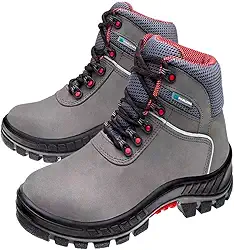 Bota botina Segurança Ocupacional EPI Marluvas Linha Premier 75BPR-PVC cabedal em Nobuck Bico PVC e solado Bidensidade com Estabilizador