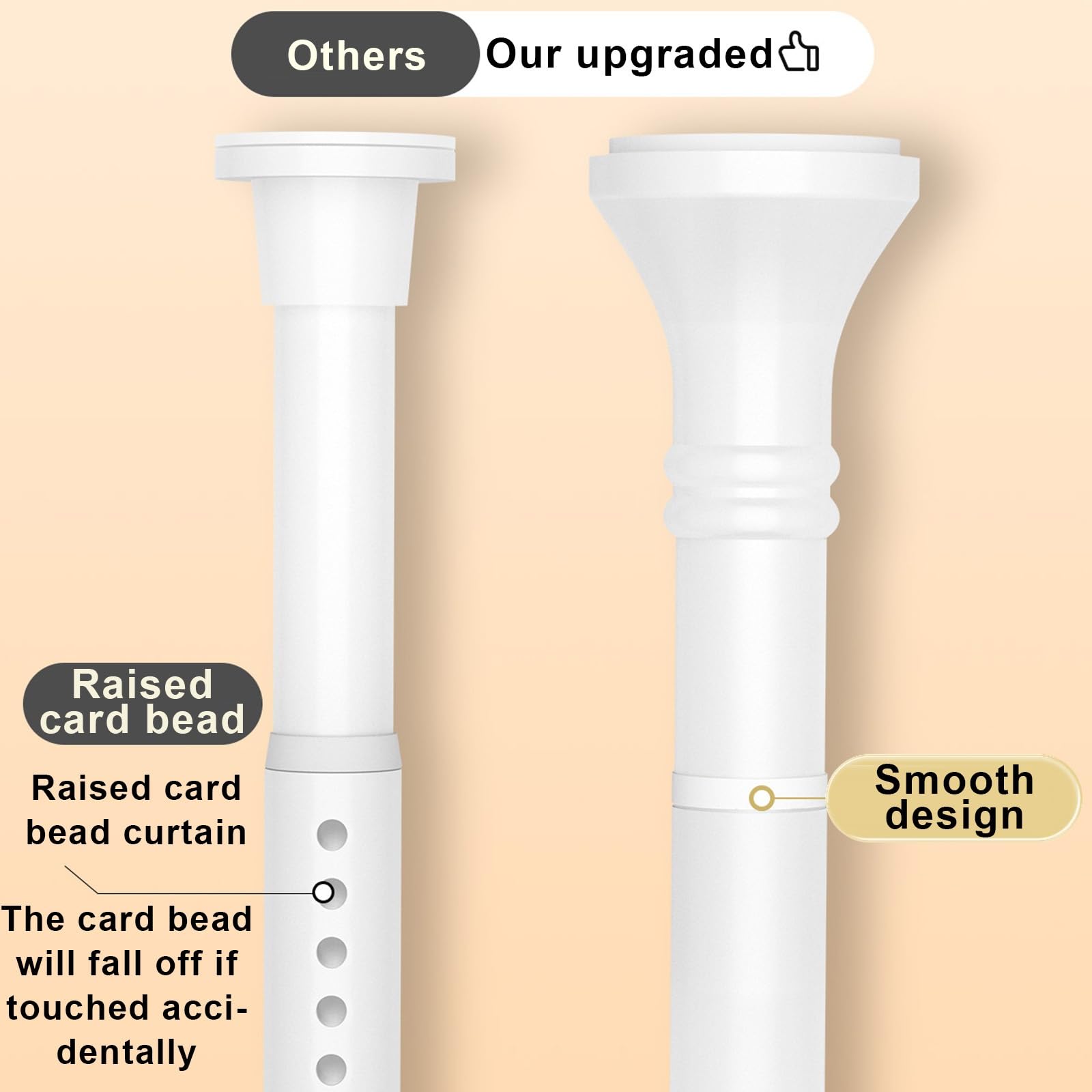 Gardinenstange ohne Bohren 300 400 500cm Ø33mm Spannstange zum Klemmen ausziehbar, stabil für große Schlafzimmerfenster(Grau,110-190cm (44-74in))