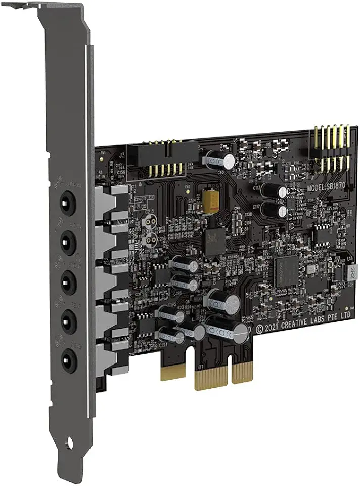 Creative Sound Blaster Audigy Fx V2 Placa de som PCI-e interna atualizável de alta resolução com surround 5.1 discreto e virtual, modo Scout, kit SmartComms para PC