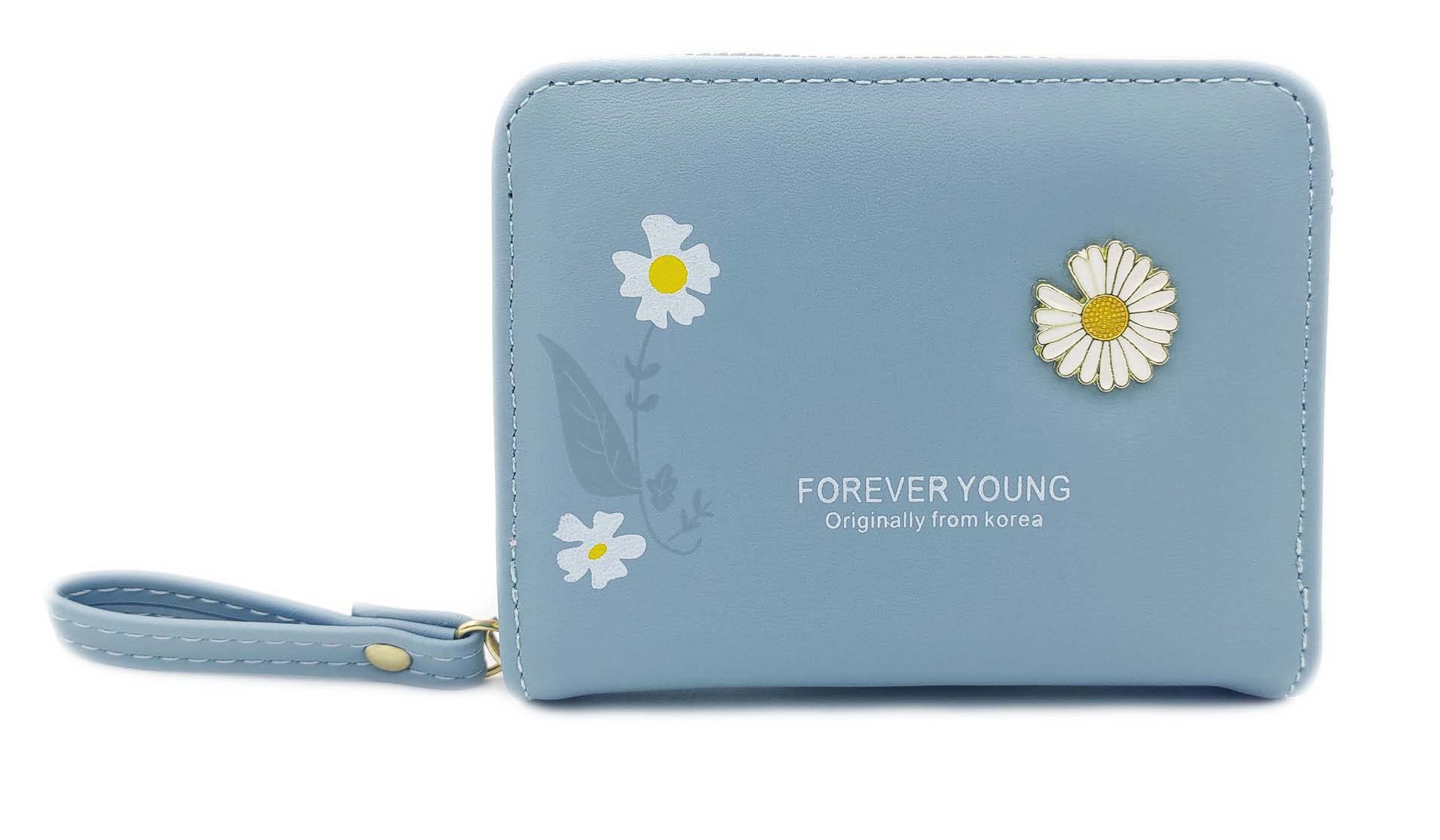 Women Small Wallet for Girls Credit Card Holder Coin Purse Zipper Small Secure Card Case Cute Wallets Mini Wallets for Women (Blue)