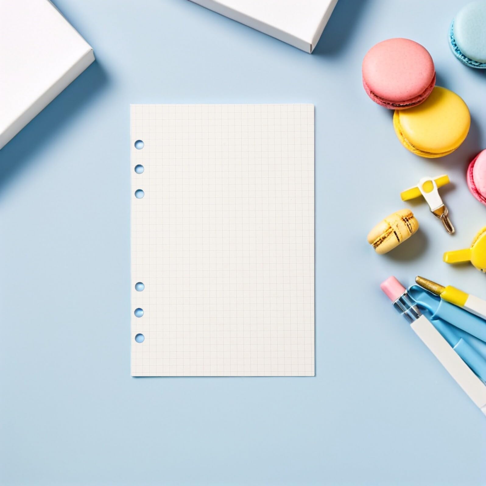 6 Stück Nachfüllpapier Kariert und Liniert Lose für Ringbuch Notizbuch Präzise Raster für Schule Büro und Journal Einfach Austauschbar Modernes Design