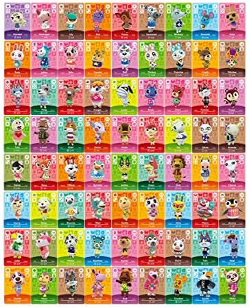 72 pcs ACNH Game Rare Villager Tiny Mini Cards 72 pcs NFC Game Cards with Crystal Case, Mini Card NFC Tag for Switch/Switch Lite/New 3DS/Wii U, for Both New Horizons,New Leaf. Series 1-4