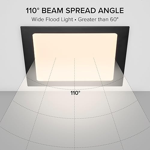 Miniatura 7 de Maxxima Foco empotrable LED cuadrado de 8 pulgadas, 5 CCT, 1400 lúmenes, panel plano delgado a color seleccionable (2700 K3000 K3500 K4000 K5000 K),