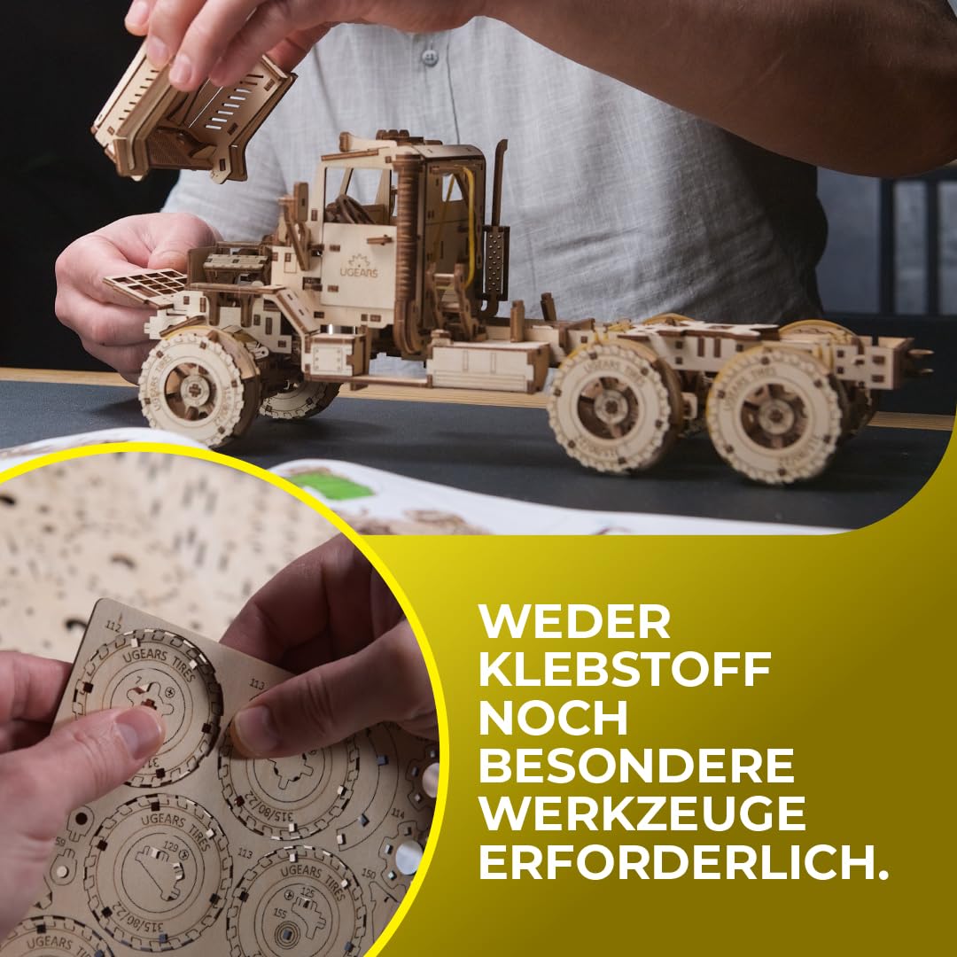 UGEARS Cargo Truck 3D Holzpuzzles für Erwachsene - Hobbys für Männer zum Bauen - Auto-Bausatz für Erwachsene - 3D-Puzzle für Erwachsene