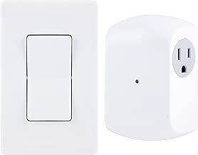 GE Wireless Remote Wall Switch Control, No Wiring Needed, 1 Grounded Outlet, White Paddle, Plug-in, Up to 100ft Range, Ideal for Indoor Lamps, Small Appliances, and Seasonal Lighting, 18279, Other - coolthings.us