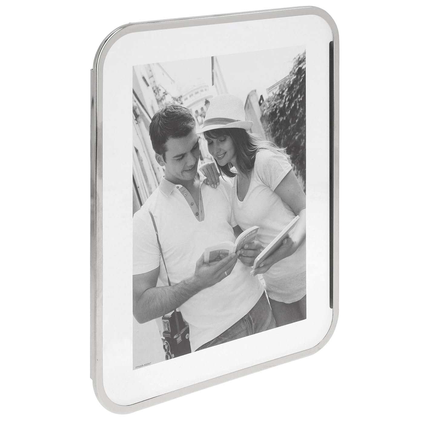 Shudehill Giftware Silver Floating Photo Frame, White Mount, Multiple Sizes, Square and Arch Styles, for Home Décor and Gifts (Silver Floating Frame 5x7)