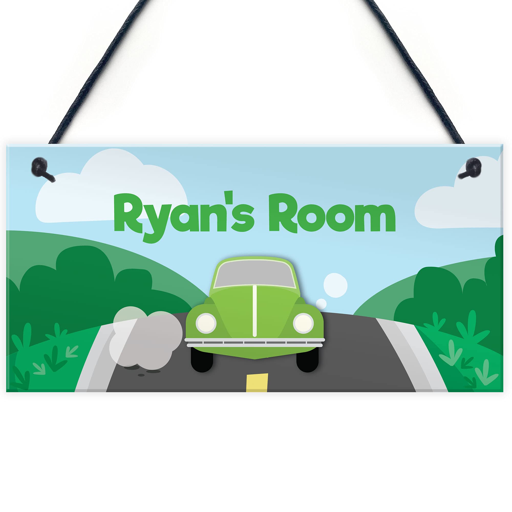 Boys Bedroom Sign Car Theme PERSONALISED Nursery Decor For Boy Son