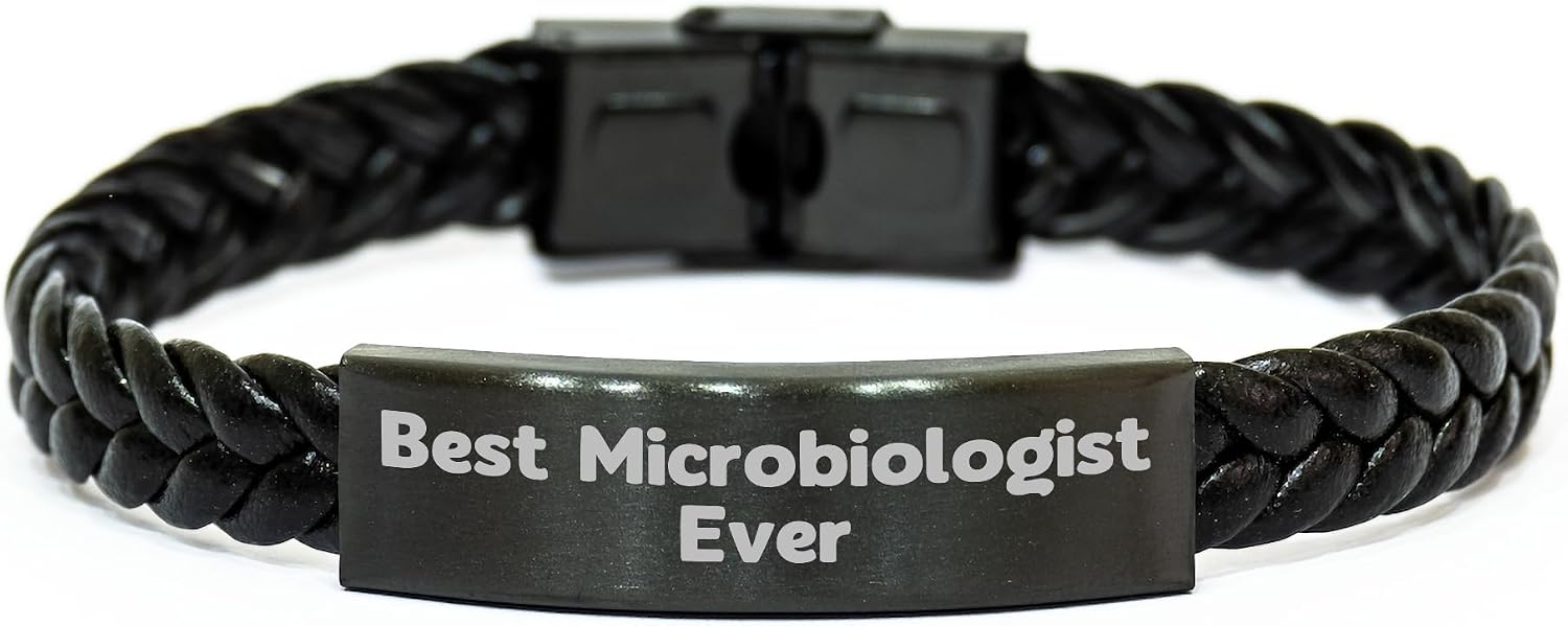 Best Microbiologist Ever Interlaced Leather Bracelet Gifts for Graduation from Friends, Unique Microbiologist Graduation Gift Ideas
