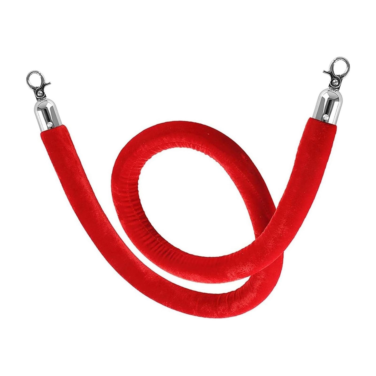 Ghkryd 1 Pack Barrier Rope, Red Velvet Rope, Outdoor Safety Barriers Crowd Control Stanchion Ropes For Carpet/Church/Hotel(,2Ft/61Cm)