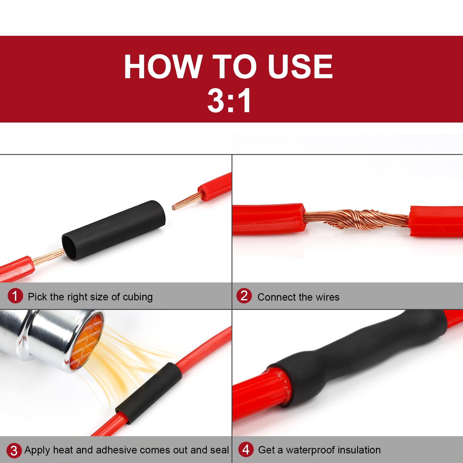 Chanzon Heat Shrink Tubing Kit - 140 Pcs Waterproof -5