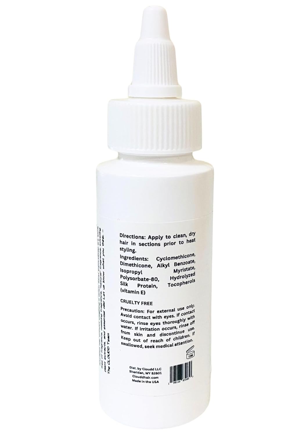 CLOUDD Fragrance-Free Liquid Silk Heat Defense and Shine Serum, 100% Fragrance-free and Essential Oil-free Heat Protectant, Unscented - Image 2