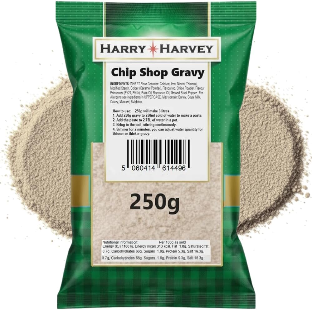 Chip shop Gravy Mix 250g | Fish & Chip Shop Style Instant Powder | Big Rich Gravy Mix for Beef, Chicken, Pork, Lamb & Turkey | Thick Chippy Sauce in Minutes