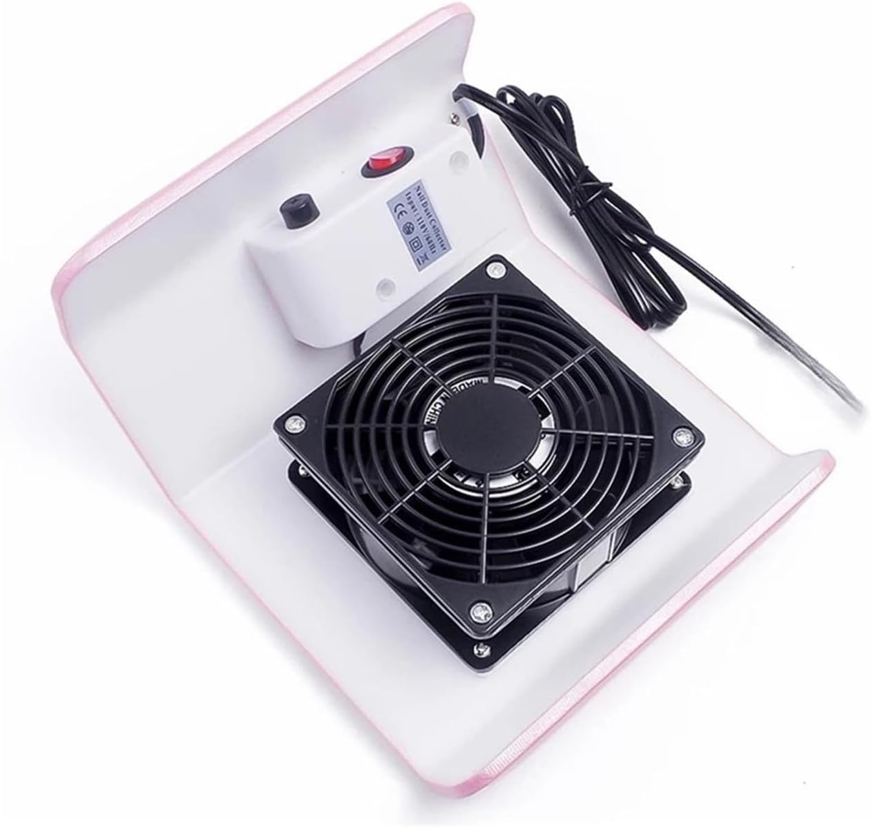 Colector de polvo de uñas, aspiradora de taladro de uñas de 30 W con filtro lavable, ventilador de succión de bajo ruido para manicura, reutilizable, 2 bolsas de colección, blanco y blanco