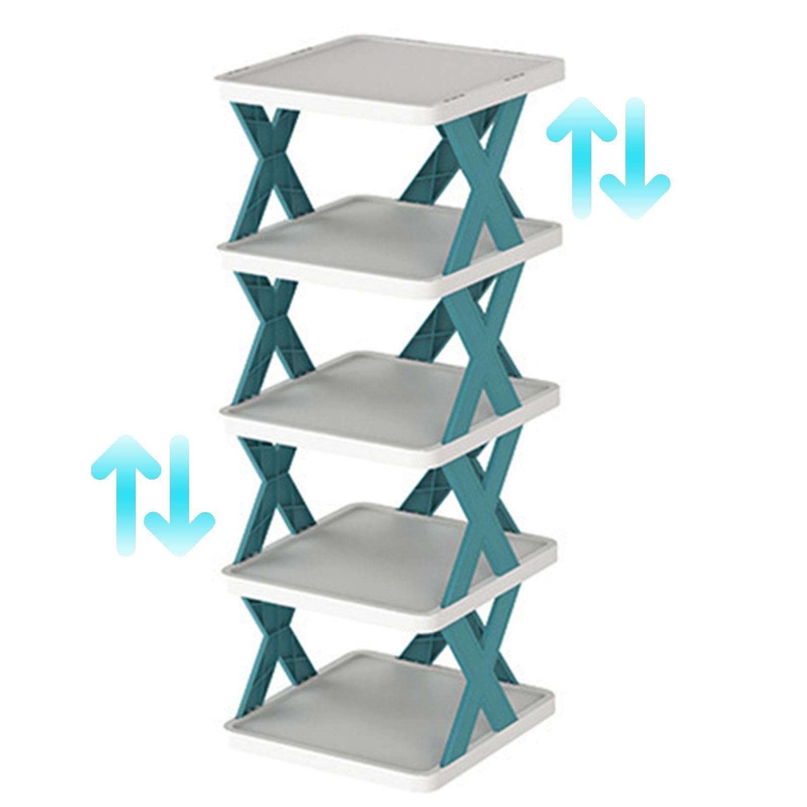 Foldable Shoe Rack | 5 Tier Stackable Shoe Rack in Bright Colours |  Vertical Shoe Rack for Corner Door Cabinet and Bedroom, Freestanding Shoe  Racks for Entrance Closet and Hallway Qumiuu :