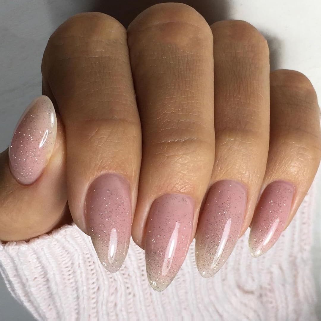 KQueenest Glitter Ombre Pink Press on Nails Medium Stiletto Almond,Glossy French Press on,Gel Acrylic Nails Set,Luxury Medium Fake Nails for Women Nails Art Manicure in 24 PCS 2 KQueenest Glitter Ombre Pink Press on Nails Medium Stiletto Almond,Glossy French Press on,Gel Acrylic Nails Set,Luxury Medium Fake Nails for Women Nails Art Manicure in 24 PCS