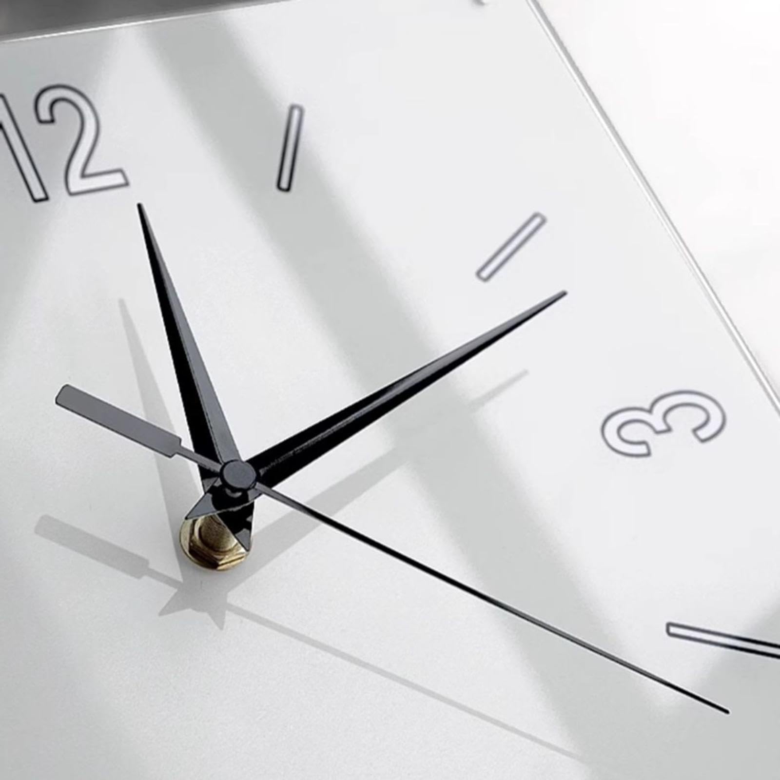 Reloj de Pared Doble Cara para Decoración de Espacios Interiores y Exteriores, Blanco, Individual