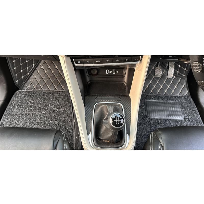 Image of SINEX Premium 7D car mat Full Set for Volvo XC-60 (Model 2017) Luxury Leather Double Car Floor Mat Complete Set || 100% Waterproof and Washable Color : Black