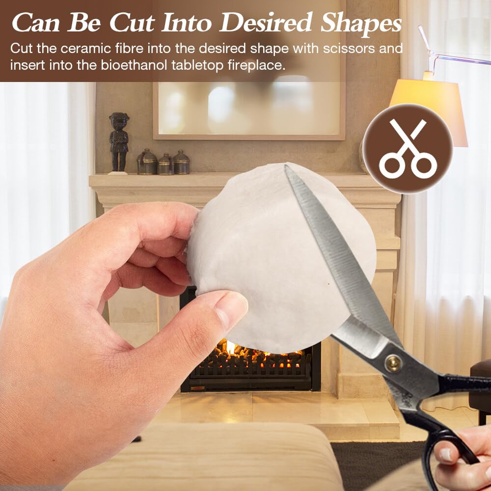 6er-Set Keramikwolle Für Bioethanol-Kamine - Verlängert Die Brenndauer | Keramikschwamm Für Tischkamin