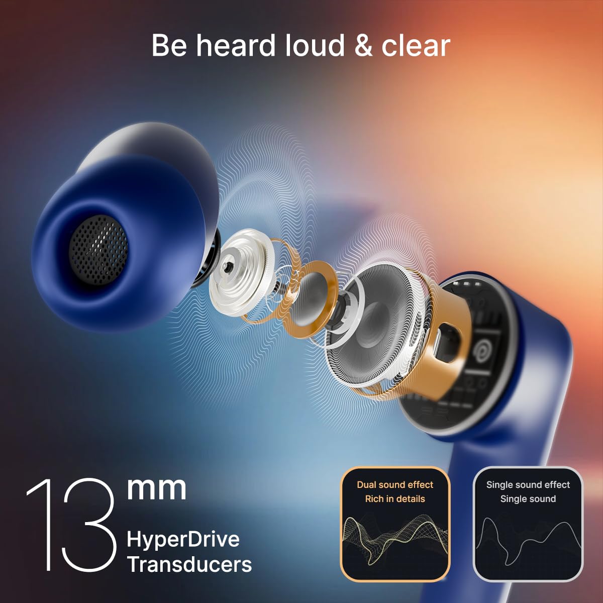 pTron Bassbuds Spark in-Ear TWS Earbuds with Stereo Sound, 40Hrs Playtime, Stereo Calls, Bluetooth V5.3 Headphones with Quick Pairing, Touch Control, Voice Assistant, Type C Charging & IPX5 (Blue) — Amazon image 4