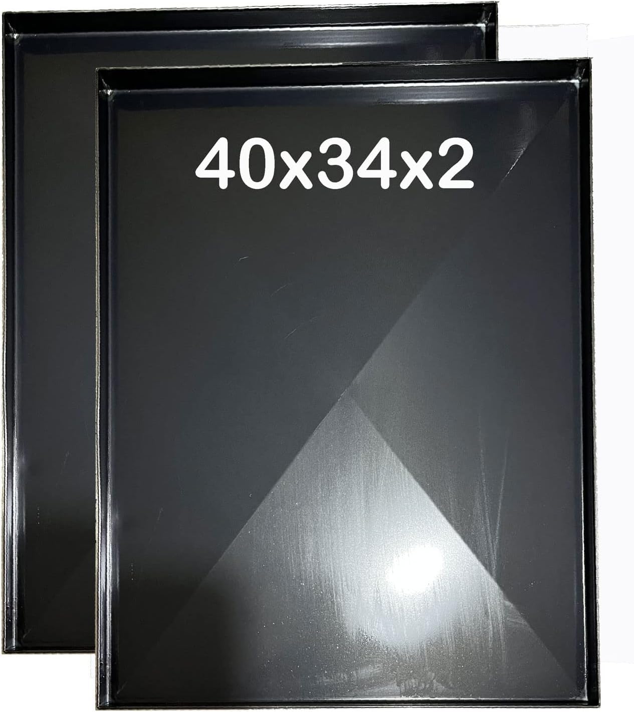 [4 PEZZI] Teglie ferro blu 2PZ 40x34x2 2PZ 40x17x2 Cm, misure per forno Effeuno con diagonale Spessore teglie 8/10 Pizza alta idratazione ideale per professionisti della pizza e focaccia