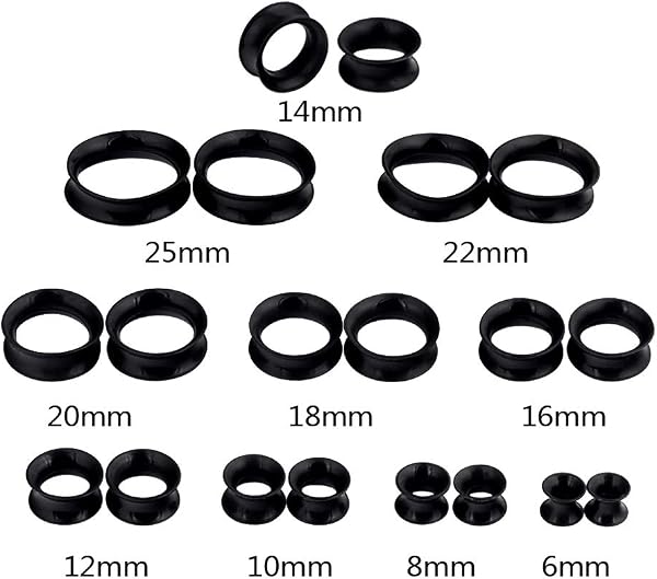 Longbeauty 2 Pcs Extra Weich Silikon Ohr Tunnel Plug Piercing Schmuck 3-25mm - 3