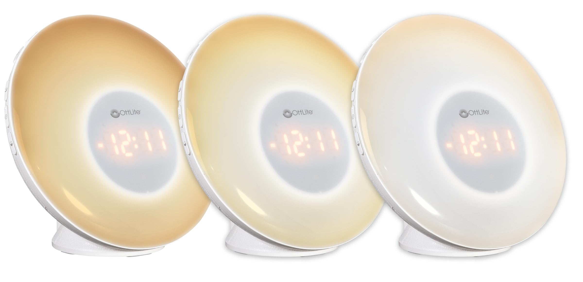 OttLite Aufwachlicht mit weißem Rausch-Soundgerät, Farbwechsel, Sonnenaufgangssimulation, 7 Weckgeräusche, Schlummerfunktion, intelligenter Wecker für schwere Schläfer, Sonnenlichtlampe mit