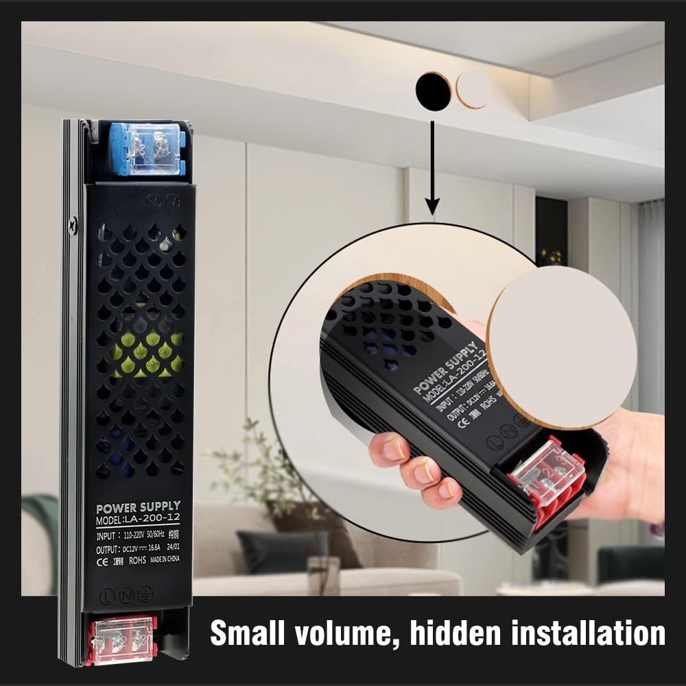 Controlador LED Adaptador de Fuente alimentación for Tira LED 60 W, 100, 200, 300 y 400, Controlador 110 V, 220 a 12 24, Transformador iluminación Ultrafino(12V 300W)