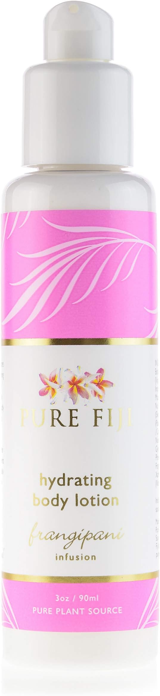 PURE FIJI Body Lotion Hydrating - Moisturizing Lotion for Dry Skin with Coconut Milk and Vitamin E, Organic Body Lotion For Women and Men, Frangipani Scent, 3 oz
