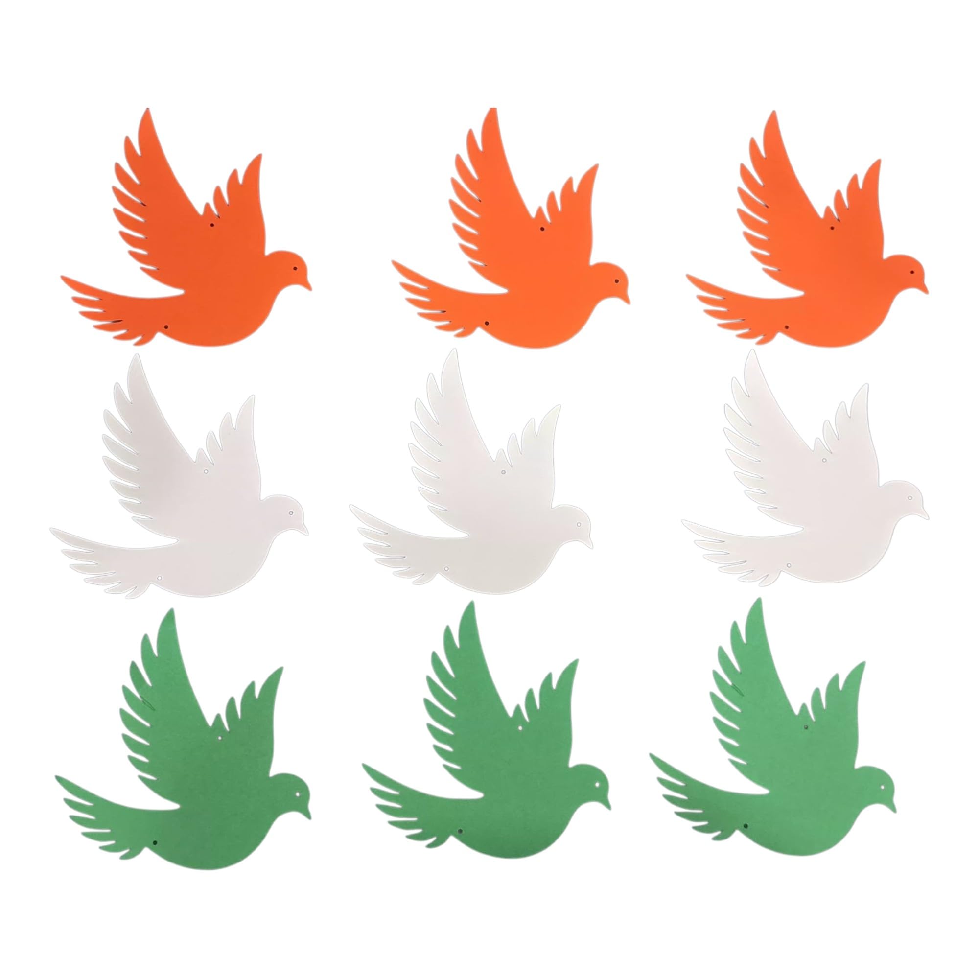 Y & Y Decor 3D Paper Cutout Hangings – Tri-Colour Patriotic Decor (Pack of 18) for Republic Day & Independence Day (Bird)-image-4