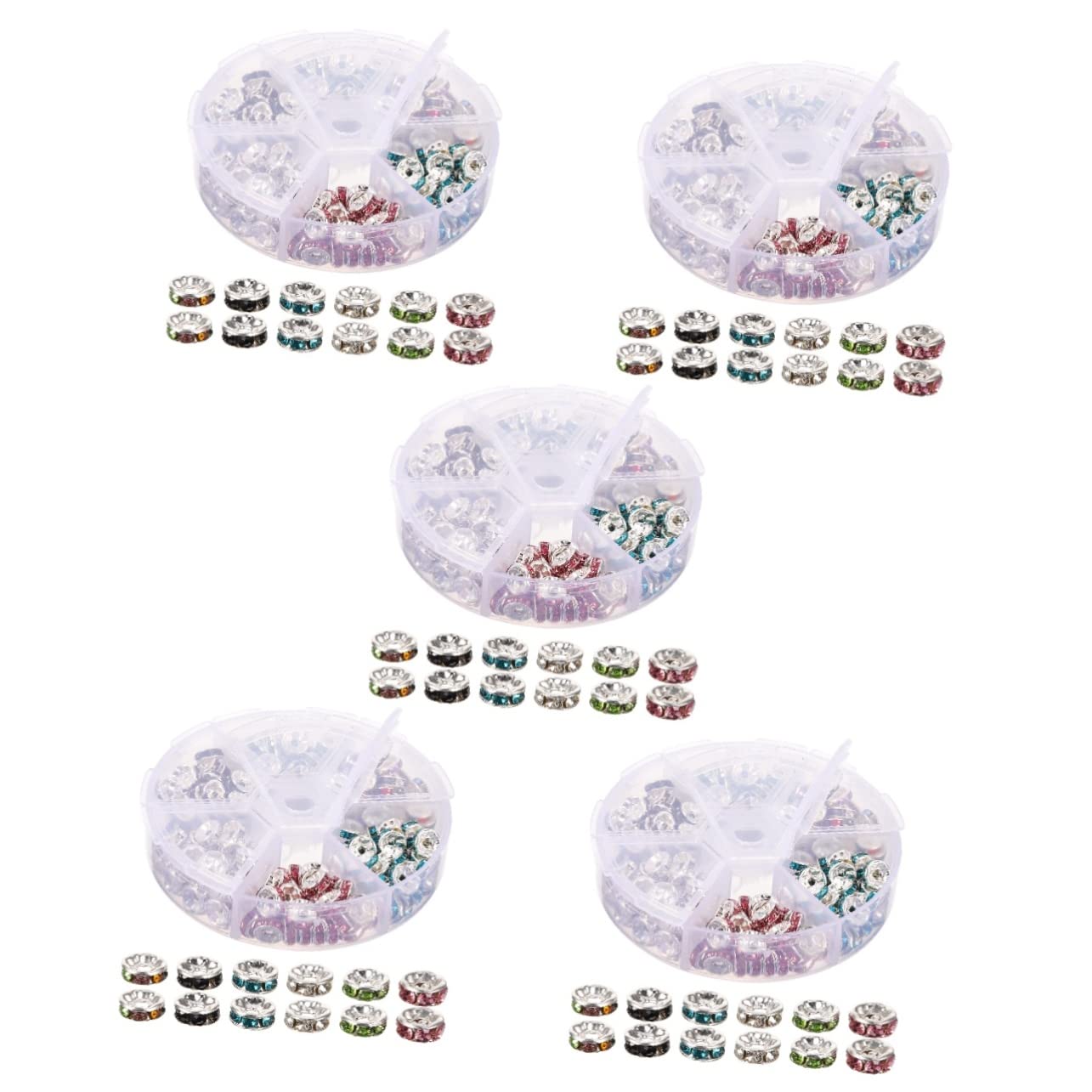 Operitacx 900pezzi Kit Distanziatori Cristallo Per Creazione Gioielli Perline Fai Da Te Per Bracciali e Accessori Artigianali Unici