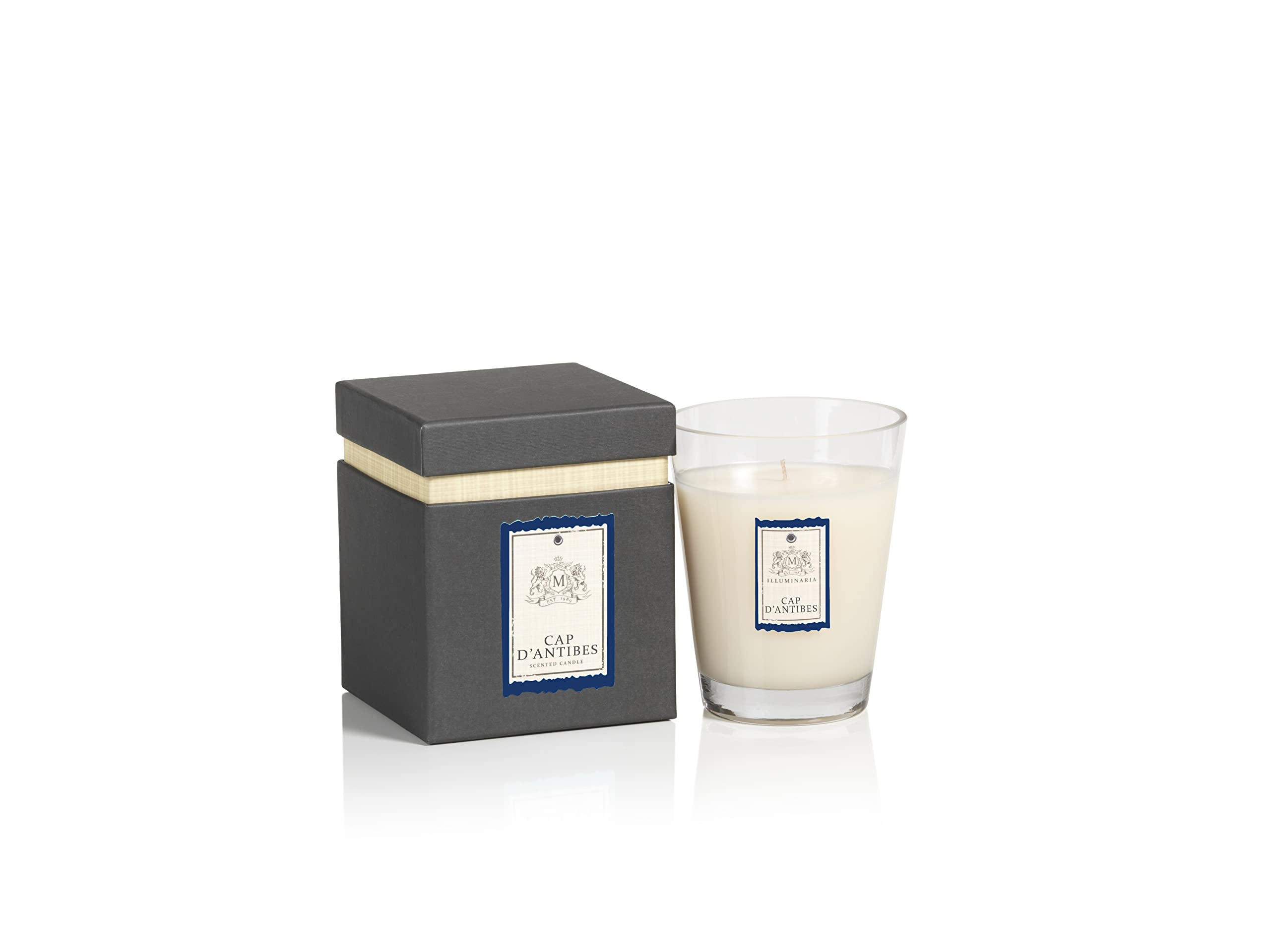 (Cap D'Antibes) - Zodax Illuminaria Scented Candle Jar in Gift Box 10cm x 13cm 70 Hr Burn Time Cap D'Antibes
