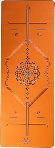 Aloha Bliss - Tapete de yoga  Goma natural antideslizante, ecológica y resistente al sudor, alfombrilla de entrenamiento gruesa, 72 x 27 pulgadas