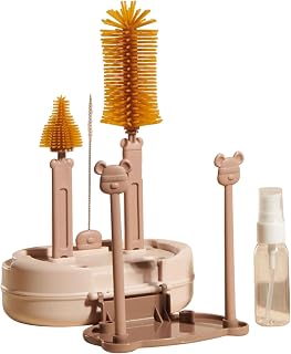 Gacqpli Juego de limpiador de botellas de viaje, juego de cepillos de limpieza para botellas y accesorios, cepillos de enjuague con caja de almacenamiento para vasos, pajitas, teteras y recipientes de
