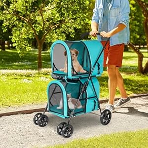 kinbor-Double-Layer-Dog-Pram-Stroller-Foldable-3-in-1-Pet-Stroller-for-Dogs-Cats-Pet-Travel-Carrier-Bag-or-Pet-Car-Seat-Carrier-or-Pet-Stroller - Cucciolini Doodles   kinbor-Double-Layer-Dog-Pram-Stroller-Foldable-3-in-1-Pet-Stroller-for-Dogs-Cats-Pet-Travel-Carrier-Bag-or-Pet-Car-Seat-Carrier-or-Pet-Stroller