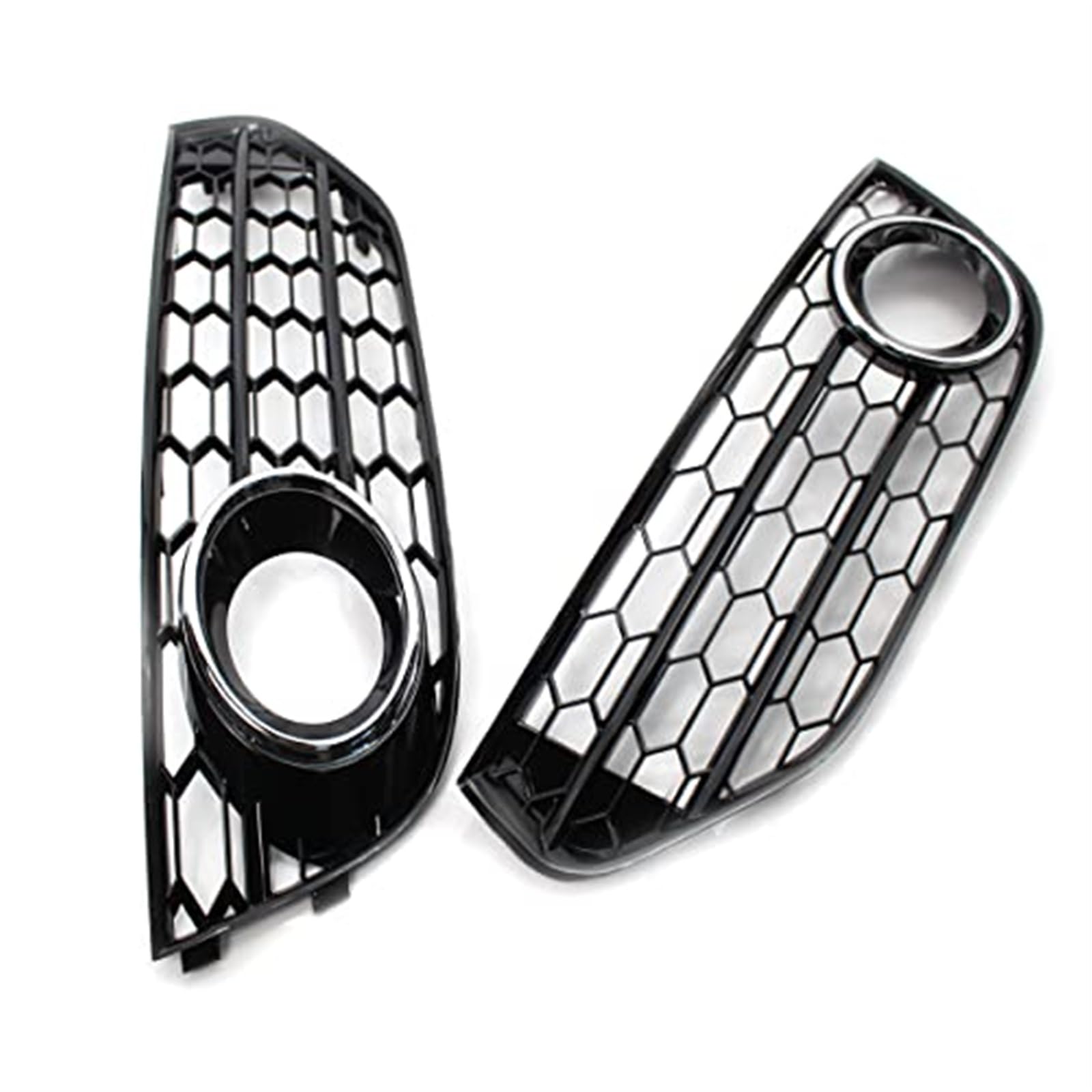 Do A4B8 Touring Edition 2007-2010 2 szt. Plaster miodu perforowana przednia rama światła przeciwmgielnego Auto Modified Parts 8K0807681J 8K0807681 Listwa przeciwmgielna(BLACK Gloss Black)