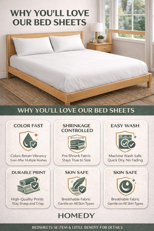 Image of Premium Cotton Fitted Bedsheet King Size Bed with 2 Pillow Covers | All Around Elastic | 220 TC | Wrinkle Free & Breathable | Deep Pocket Fits Mattress Upto 10 Inches | Bed Cover- Grey Peach