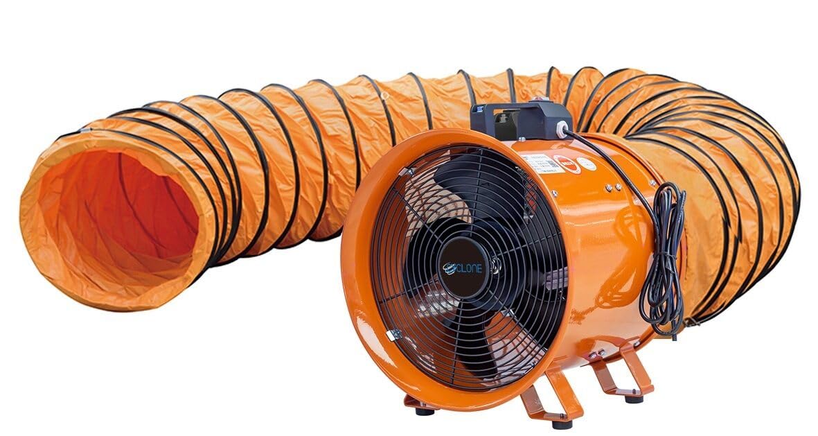 Cyclone 300mm 12" Dust Fume Extractor Ventilation Fan 110v with 5m Duct