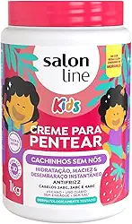 Salon Line, Creme de Pentear Kids, Cachinhos Sem Nós, Vegano - Para Cabelos Ondulados, Cacheados e Crespos, 1 Kg