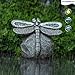 Rezpuao Garden Statue Dragonfly,Solar Dragonfly Decor for Outdoor,Resin Dragonflies Figurine with Solar Light for Patio,Balcony,Yard,Lawn Ornament,Perfect Garden Gift