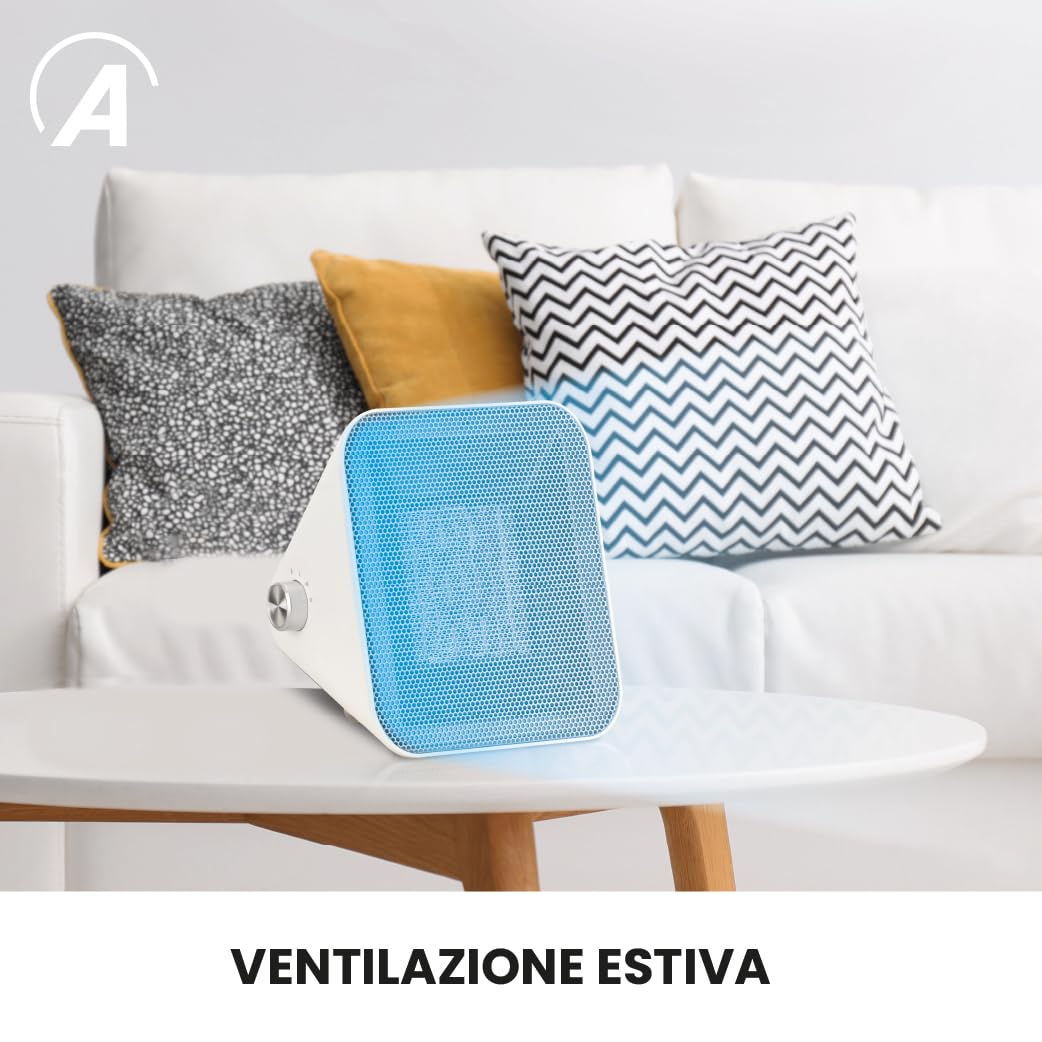 ARDES | AR4P21W ICONIQ grzejnik ceramiczny 1500 W, biały, z metalowym uchwytem i uchwytem