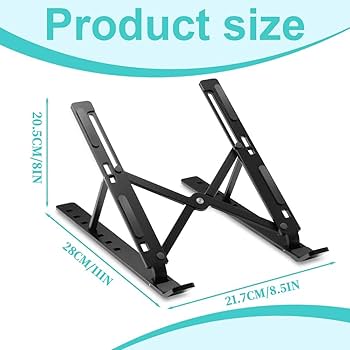 WUSJCOF Ordinateur avec 10 Niveaux Réglables, Laptop Antidérapant en ABS et Silicone, Léger, Ergonomique pour une Meilleure Dissipation Thermique (Compatible avec la Plupart des Ordinateurs Portables