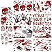 Qpout 10 Hojas Pegatinas de Ventana con Huella de Sangre de Halloween, calcomanías estáticas de PVC para Ventana, decoración de Vidrio de Ventana extraíble para Tienda de casa de Fiesta de Halloween