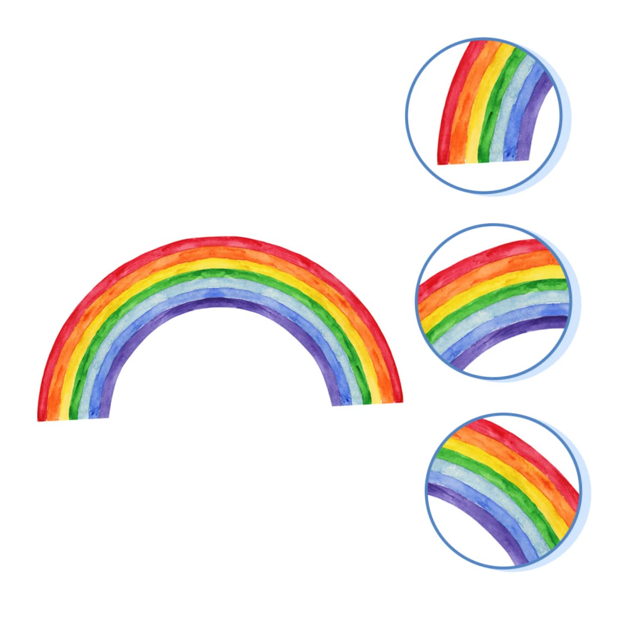 Adesivo Parete Arcobaleno Acquerello di Ornamenti Murali Decorativi per Stanza Finestre e Porte Realizzato Materiali Fattura