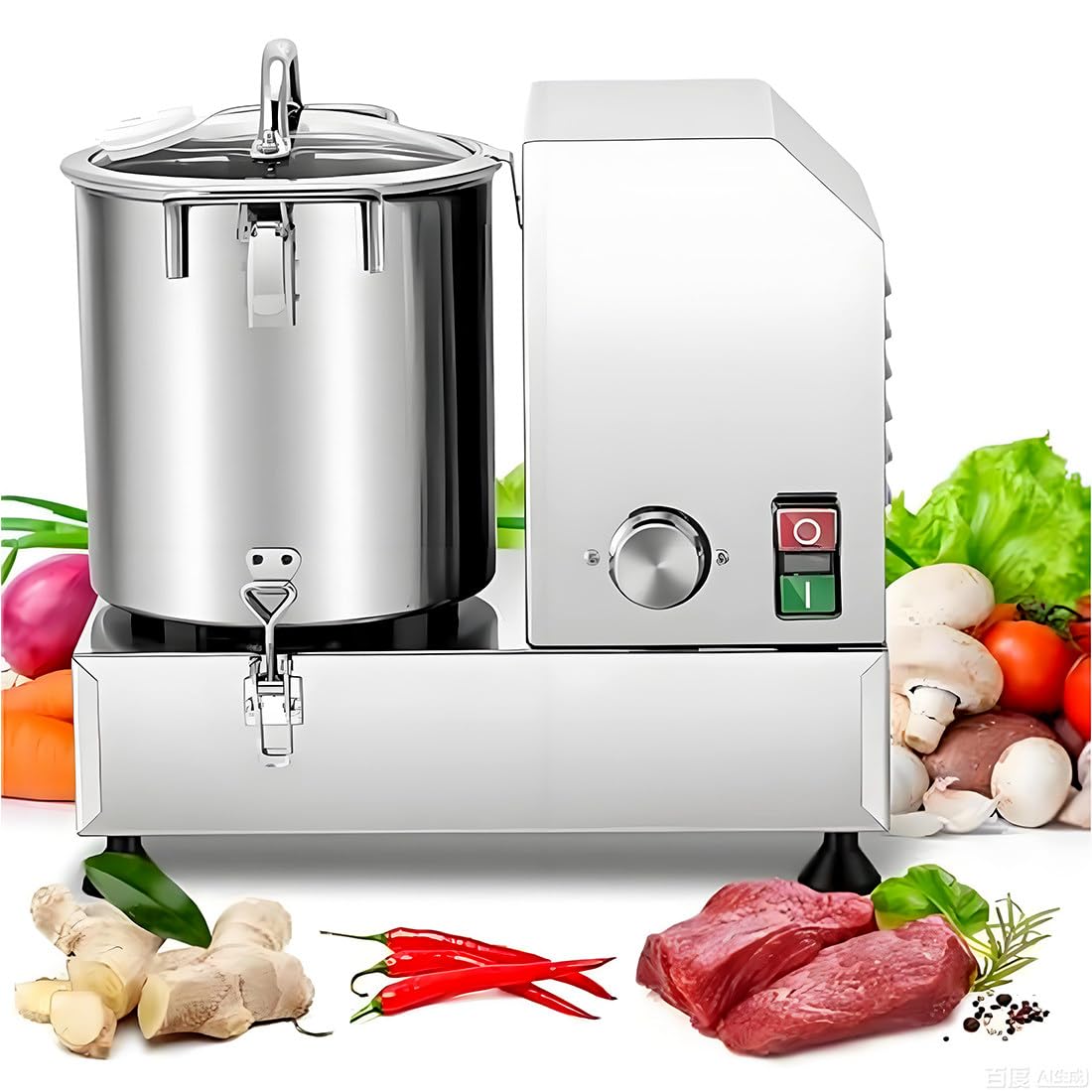 Procesador de alimentos y picador de verduras, picador de alimentos de acero inoxidable de 15 L con cuchillas en forma de S para picar verduras, frutas, granos, frutos secos