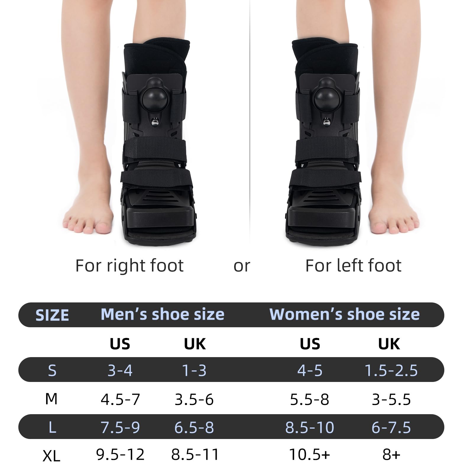 Medical Walker - Botas inflables para fracturas, botas ortopédicas para esguince de tobillo, soporte corto para lesiones del tendón de Aquiles en el pie roto (pequeño)