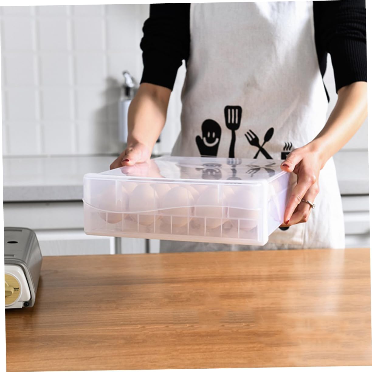 Generic 1pc Home Eggs Box Plastic Container Drawer Style for Refrigerator Holder for Kitchen Organization Safe Storage for Refrigeration