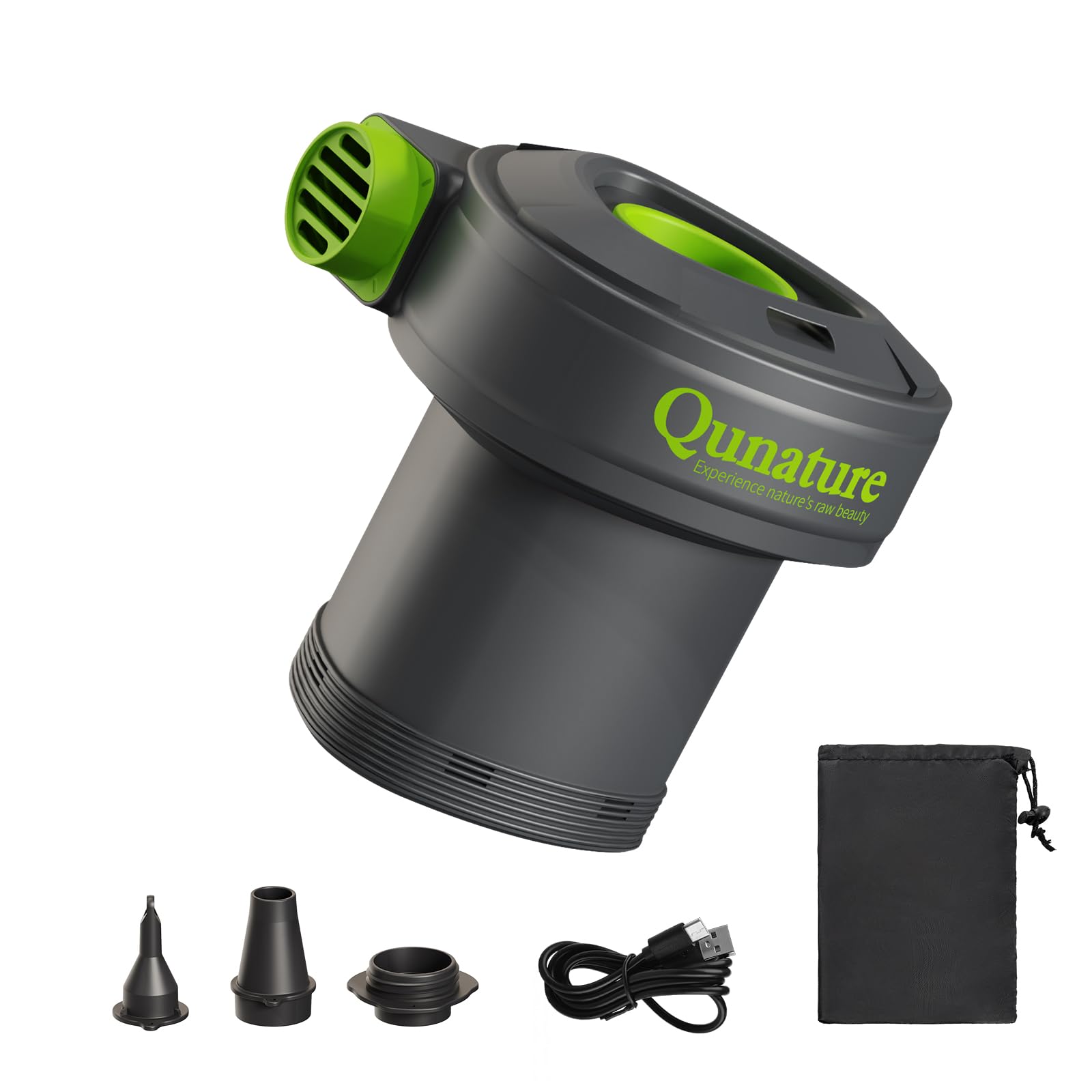 Pompa ad Aria Elettrica 5,5kPa (450L/min) 2 in 1, Pompa di Gonfiaggio e Sgonfiaggio, Pompa Sottovuoto Portatile, con 3 Ugelli d'Aria, per Materasso Gonfiabile Campeggio Piscine Viaggio