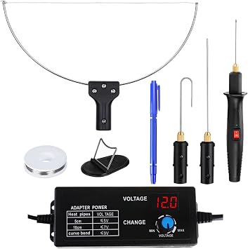 4 in 1 Hot Wire Foam Cutter Set with Digital Voltage Controller, Pro Temperature Control Electric Styrofoam Polystyrene Cutting Hot Tool, for Foam Cutting, Hole Digging, Detail Handling, DIY Crafts