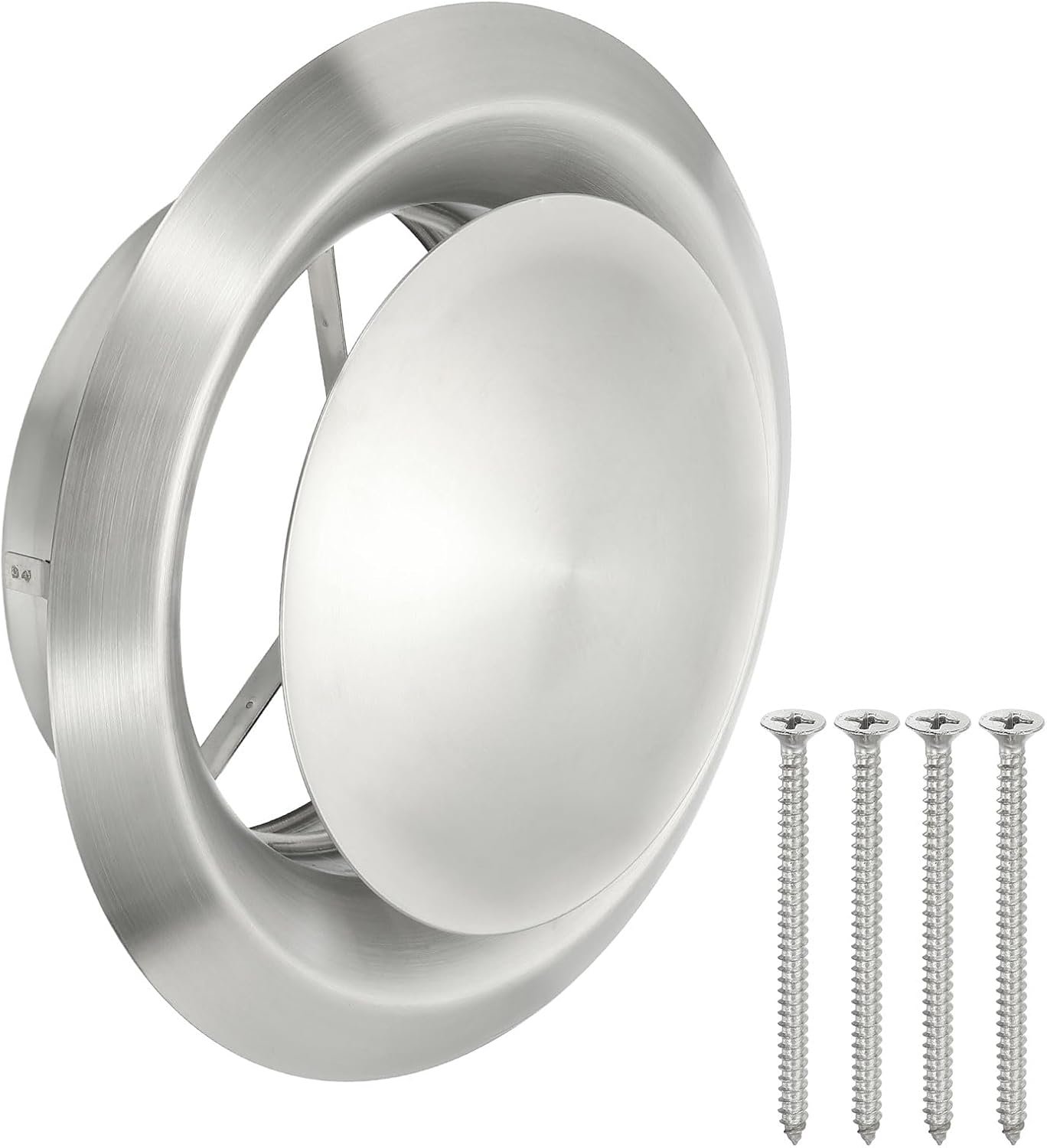 PATIKIL 8 Inch Round Ceiling Diffuser, 304 Stainless Steel Adjustable Wall Air Vent Diffuser Vent Duct Cover Exhaust Supply for Kitchen Bathroom Garage